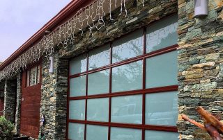 Glass windows with Brown lining