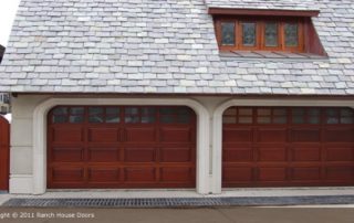Ranch House Dark Brown Garage Door